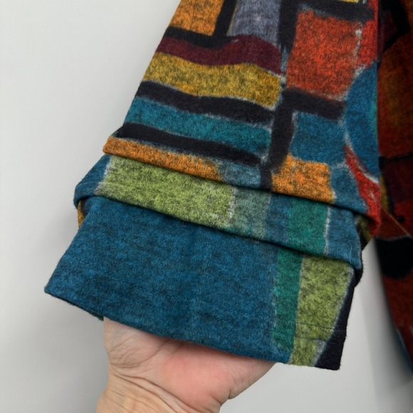 Ali Miles Brushed Knit Top Shirt Size Large 3/4 Sleeve‎ Cowl Neck Artsy Boho New - Picture 9 of 16